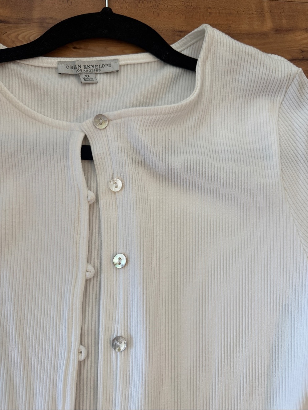 White Ribbed Cardigan - Picture 3 of 4